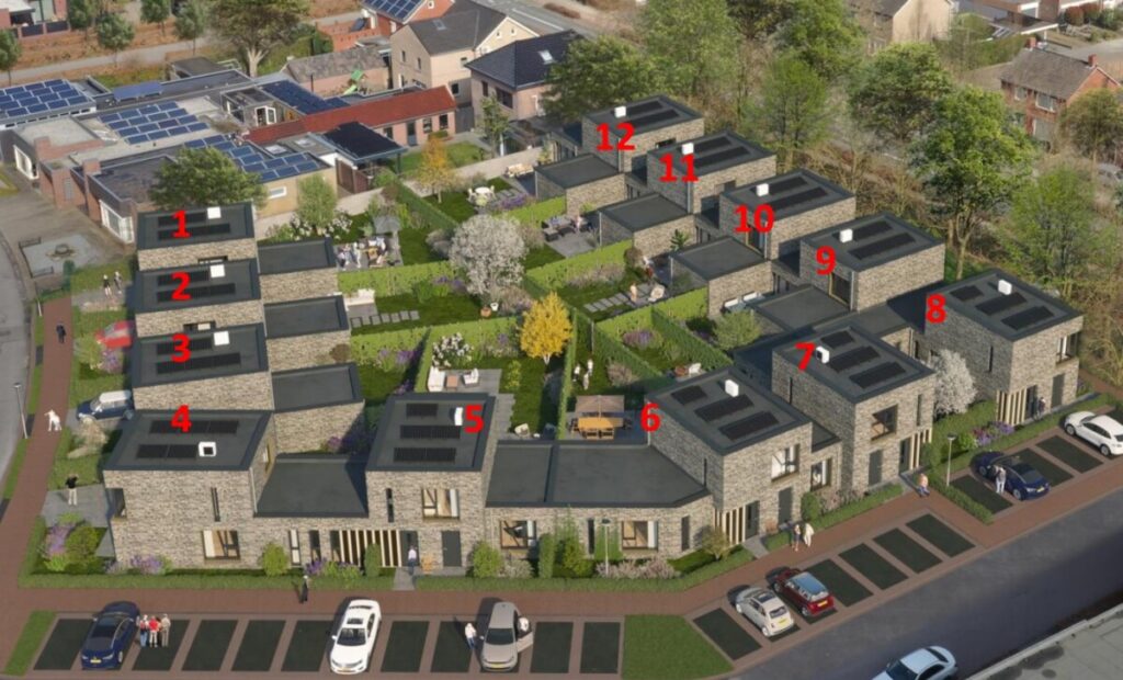 Situatie vogelvlucht met bouwnummers